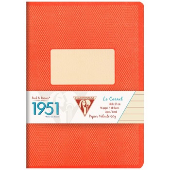 Caiet A5, capsat , 96 file, Clairefontaine, dictando, portocaliu Caiet A5, capsat , 96 file, Clairefontaine, dictando, portocaliu