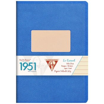 Caiet A5, capsat , 96 file, Clairefontaine, dictando, albastru Caiet A5, capsat , 96 file, Clairefontaine, dictando, albastru