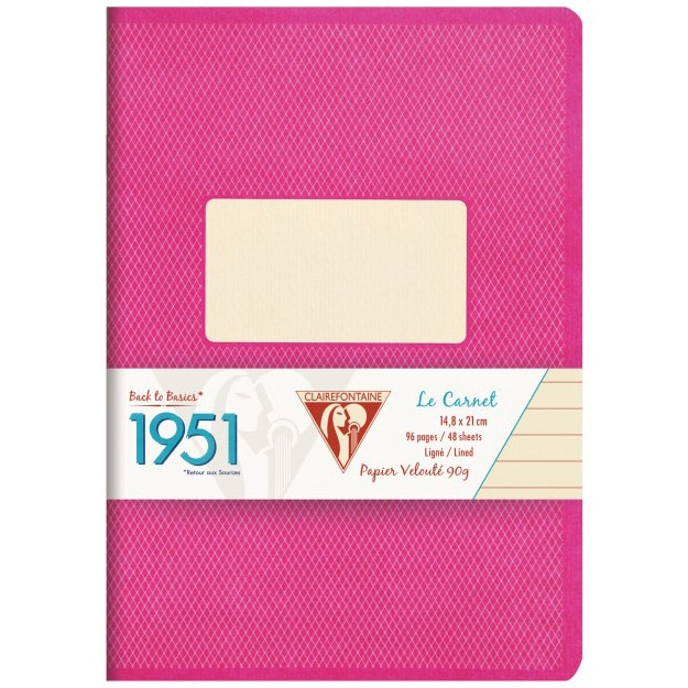 Caiet A5, capsat , 96 file, Clairefontaine, dictando, roz