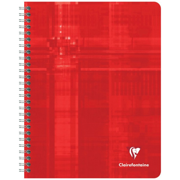Caiet 17x22cm cu spirala, 112 file, Clairefontaine, matematica, rosu