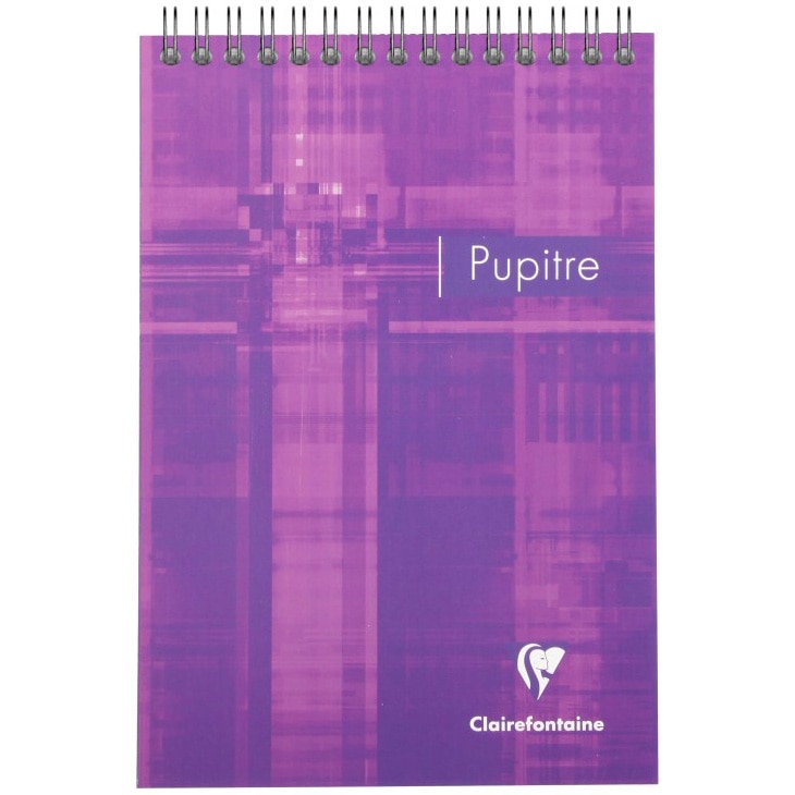 Blocnotes A5 cu spirala Pupitre, 80 file, Clairefontaine, matematica, mov