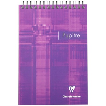Blocnotes A5 cu spirala Pupitre, 80 file, Clairefontaine, matematica, mov Blocnotes A5 cu spirala Pupitre, 80 file, Clairefontaine, matematica, mov