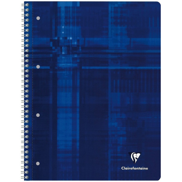 Caiet A4+ spirala, Studium, 80 file, margine color, Clairefontaine, matematica, albastru