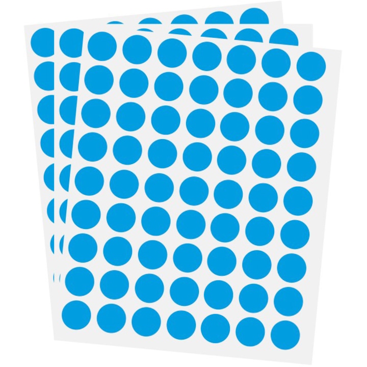 Sirio Pöttyös öntapadó címkék, 63 db / lap, 3 db lap, kék