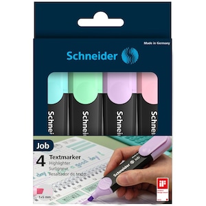 Textmarker Schneider Job Pastel 4/set