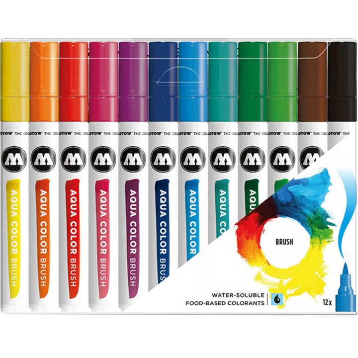 Brush Pen Molotow Aqua Color Basic1 12 buc/set