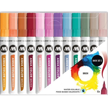 Brush Pen Molotow Aqua Color Basic2 12 buc/set Brush Pen Molotow Aqua Color Basic2 12 buc/set