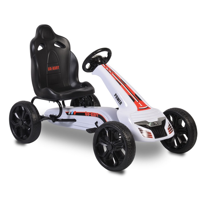 Картинг кола Moni, Olympus, бял, 3+ години