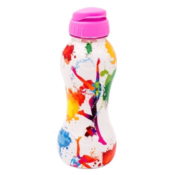 Bidon de apa, Zola®, multicolor, capac roz, 600 ml Bidon de apa, Zola®, multicolor, capac roz, 600 ml