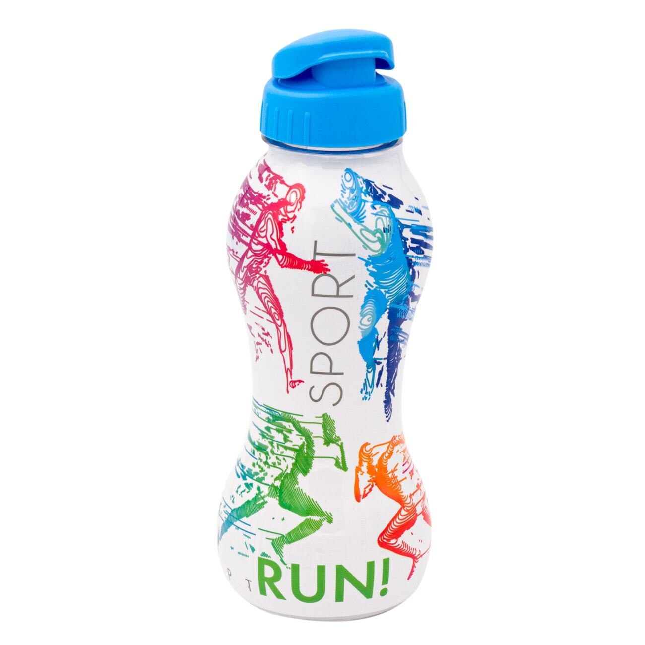 Bidon de apa, Zola®, multicolor, capac albastru, SPORT, 600 ml