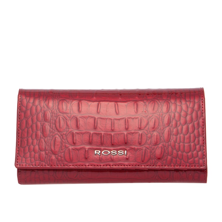Дамско портмоне Rossi, RSC0219, Червен крокодил