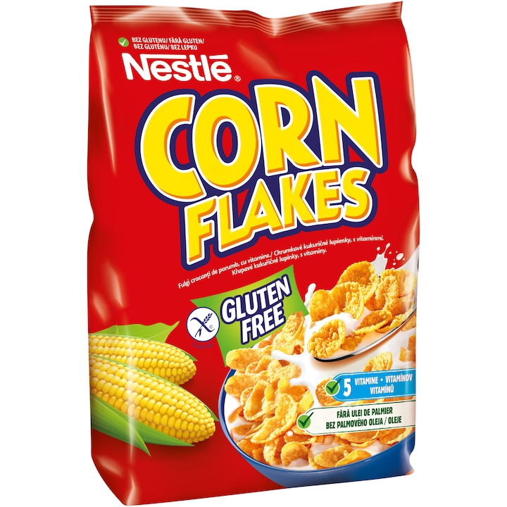 Cereale integrale fara gluten Corn Flakes, 500 gr.