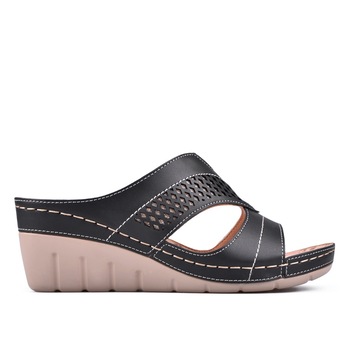 Saboti dama casual Tendenz, Piele ecologica, 40, Negru Saboti dama casual Tendenz, Piele ecologica, 40, Negru