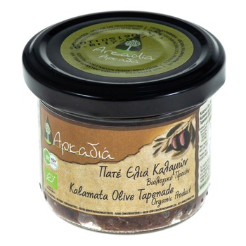 Pasta de masline Kalamata BIO, Arcadia, gust puternic, ideala de servit ca aperitiv, raw vegan, 100 g Pasta de masline Kalamata BIO, Arcadia, gust puternic, ideala de servit ca aperitiv, raw vegan, 100 g