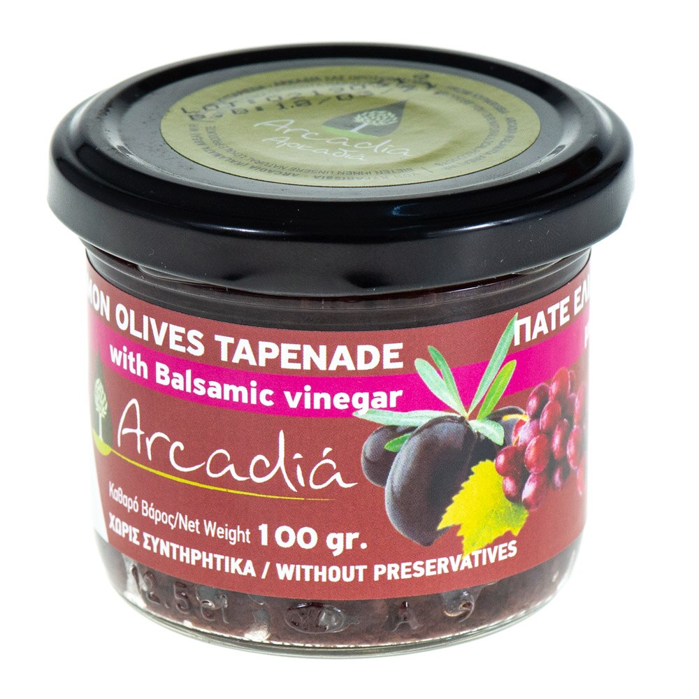 Pasta de masline Kalamon cu otet balsamic, Arcadia, procesare naturala, raw vegan, 100 g