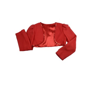 Bolero elegant pentru fete NN MDZB1-R1, Rosu, 128 cm Bolero elegant pentru fete NN MDZB1-R1, Rosu, 128 cm