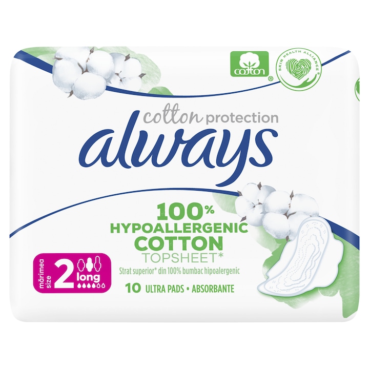 Absorbante Always Cotton Protection Long, 10 buc