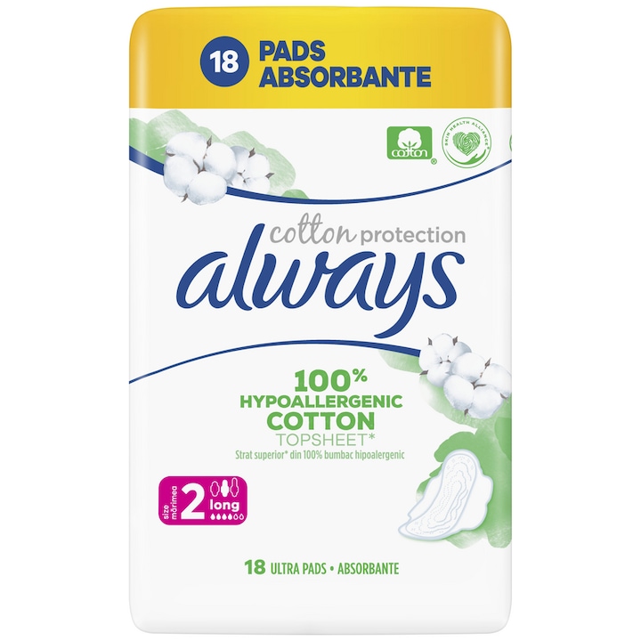 Absorbante Always Cotton Protection Long, 18 buc