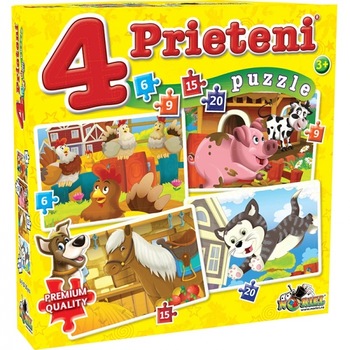 Puzzle 4 Prieteni Mici ,gaina,purcel,cal ,pisica, 20 Piese Puzzle 4 Prieteni Mici ,gaina,purcel,cal ,pisica, 20 Piese