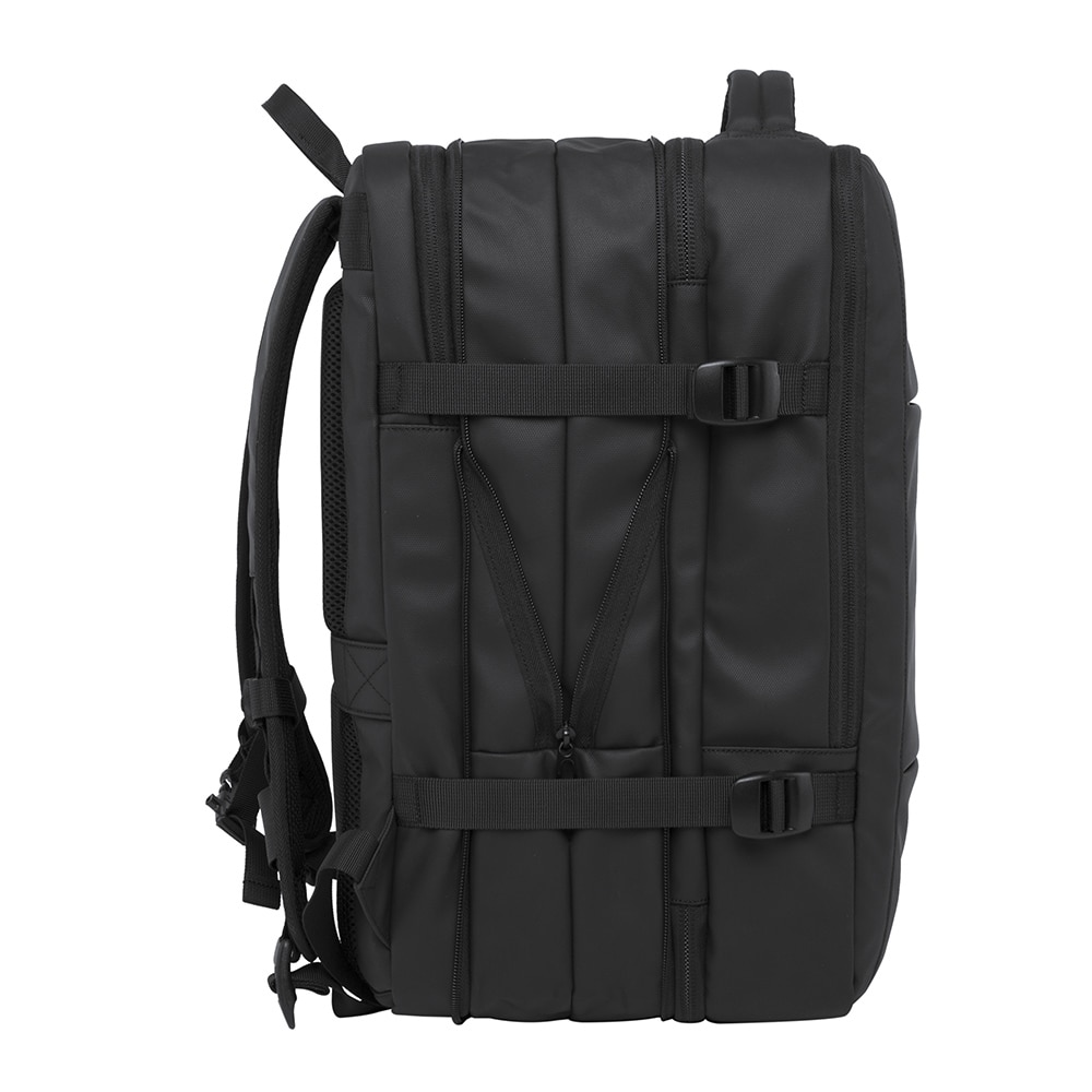 Rucsac laptop 15.6", pentru calatorii, impermeabil, expandabil pana la 37 L, cu port de incarcare USB, BANGE, 44x30x16 cm, Negru