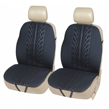 Set 1+1 Huse Scaune Auto Flexzon Pentru Scaune Fata Universale , Negru , Textil Set 1+1 Huse Scaune Auto Flexzon Pentru Scaune Fata Universale , Negru , Textil