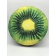 Perna decor, 2 fete, tip rotund, diametru 37 cm, poliester, imprimeu imitatie kiwi, husa fermoar, grosime 6.5 cm, gramaj 200 g