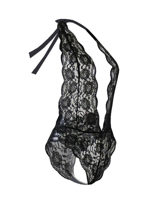 Fekete csipke body, fehérnemű, DyStyle, S-M méret