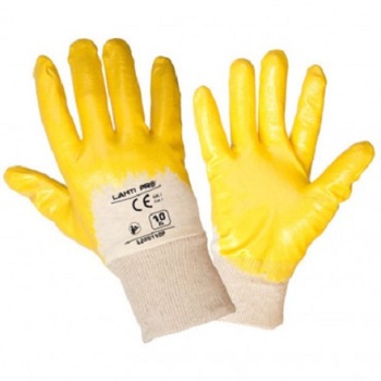 Manusi nitril cu bumbac invelite dorsal ,marime M nr.8 culoare galben, set 2 bucati Manusi nitril cu bumbac invelite dorsal ,marime M nr.8 culoare galben, set 2 bucati