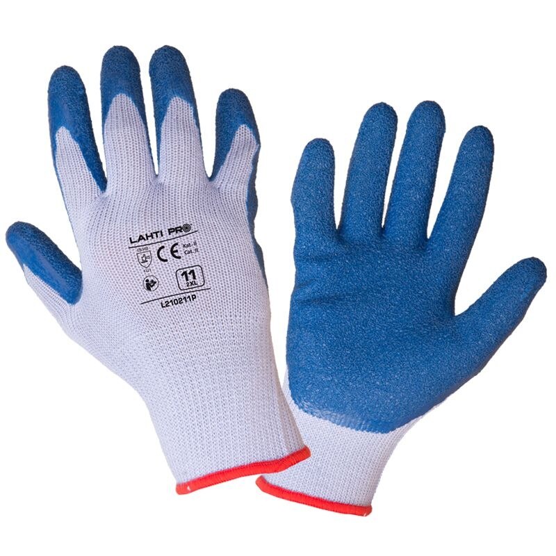 Manusi latex cu poliester tesuta , marime XL ( 10 )