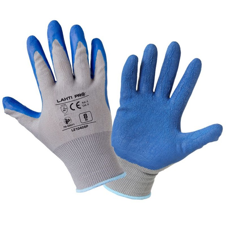 Latex kesztyű poliészter-nylon szövéssel, XL méret ( 10 )