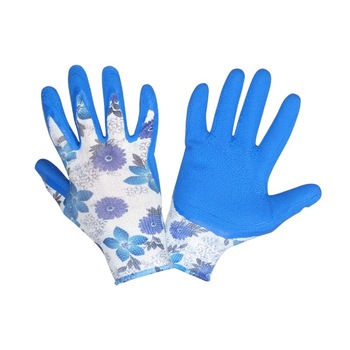 Manusi latex cu poliester tip floral , marime L ( 9 ) Manusi latex cu poliester tip floral , marime L ( 9 )