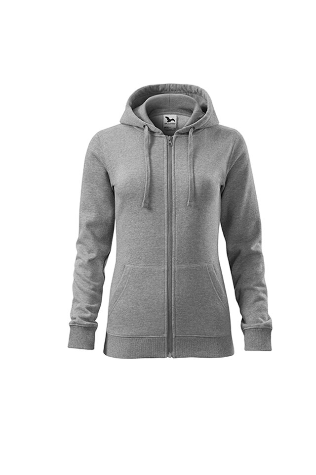 Hanorac Malfini dama 2 buzunare fermoar pe toata lungimea, Gri