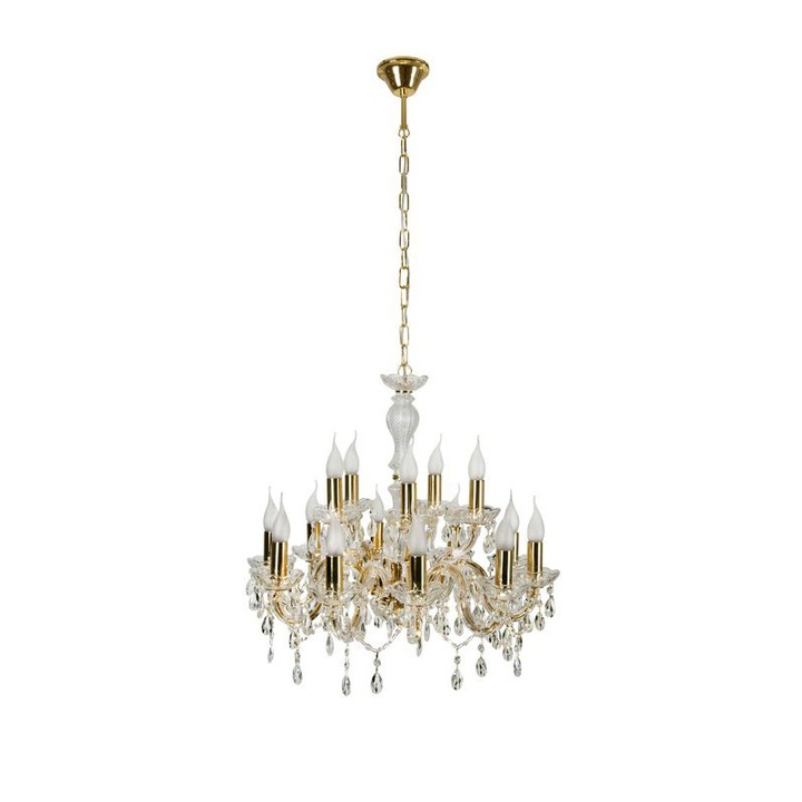 Полилей Candellux Maria Teresa , 15x40W E14, Златен/кристал