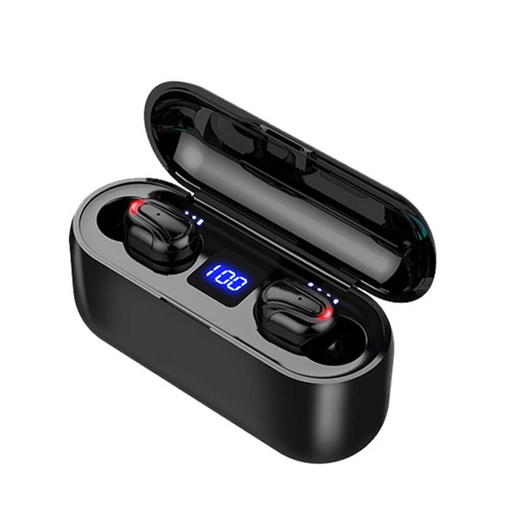 Casti wireless Anself, Q32-1, TWS, HiFi, Bluetooth 5.0, 1200mAh, Negru