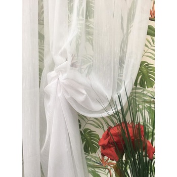 Perdea alba 400x245cm cu mici insertii albe by Liz Line - RD1334 Perdea alba 400x245cm cu mici insertii albe by Liz Line - RD1334
