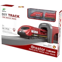 Circuit tren electric M-Toys Fire Rescue cu accesorii, 66 piese