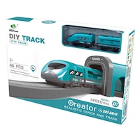 Circuit tren electric M-Toys City Rail cu accesorii, 66 piese