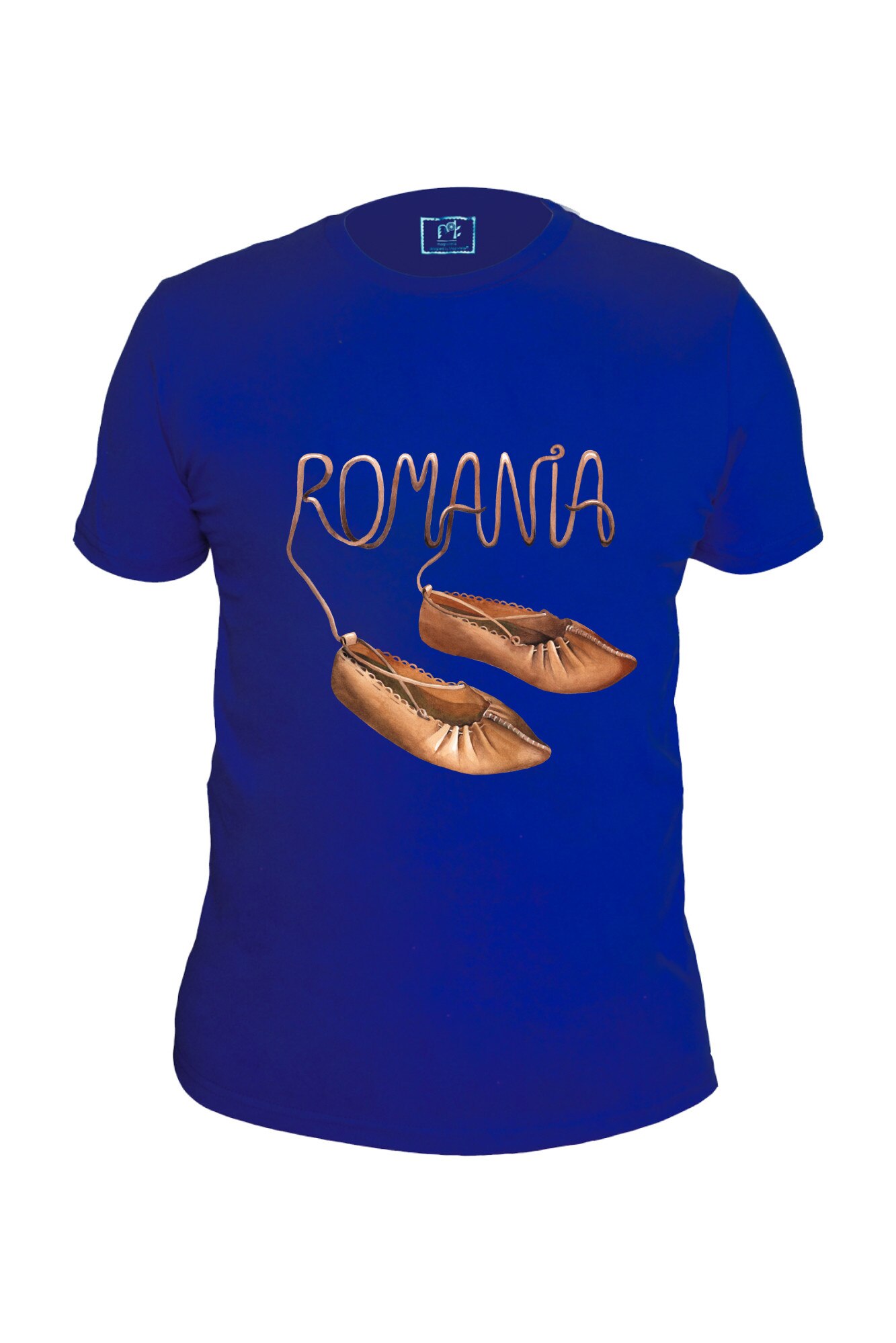 Tricou din bumbac - Opinci, Albastru