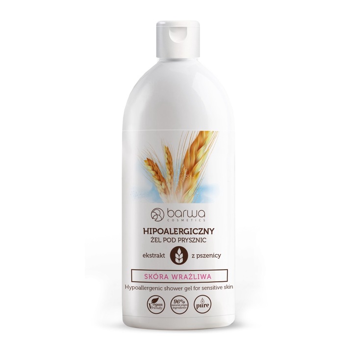 Gel de dus hipoalergenic cu extract de grau, piele sensibila Barwa 400 ml