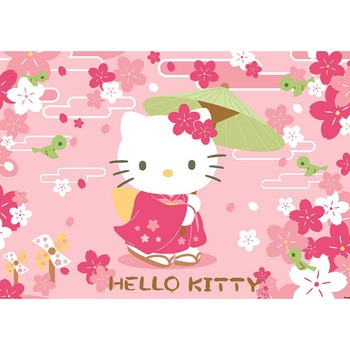 Fototapet pentru copii, hartie, Hello Kytty 254cm x 184cm 453P4 Fototapet pentru copii, hartie, Hello Kytty 254cm x 184cm 453P4
