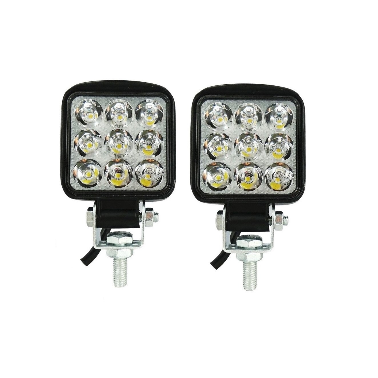 Set 2 LED Mini Proiectore Flexzon 27W , 6x6 cm , 12/24V , Lumina Alba 6500K