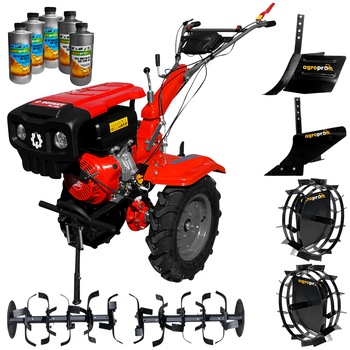 Pachet motocultor profesional, Rotakt, RO15R, 15 CP, latime lucru 560-1350 mm, roti cauciuc 500/12, roti metal, rarita reglabila, plug arat, 5l ulei AgroPro Pachet motocultor profesional, Rotakt, RO15R, 15 CP, latime lucru 560-1350 mm, roti cauciuc 500/12, roti metal, rarita reglabila, plug arat, 5l ulei AgroPro