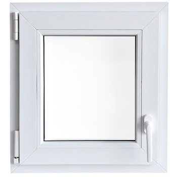 Fereastra termopan PVC X-Stru Systems, 420 x 420 mm, 4 camere, 60 mm adancime, deschidere stanga, alb Fereastra termopan PVC X-Stru Systems, 420 x 420 mm, 4 camere, 60 mm adancime, deschidere stanga, alb