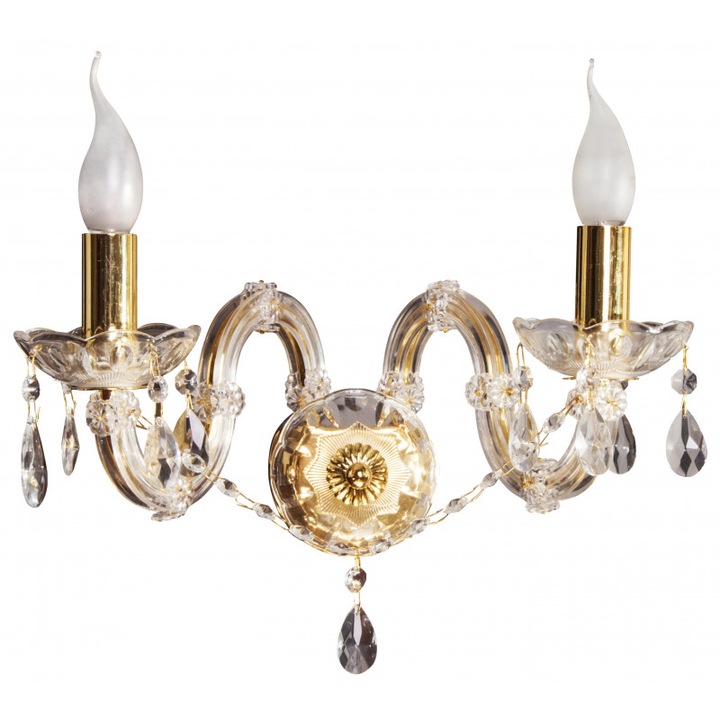 Аплик Candellux Maria Teresa , 2x40W E14, Златен/кристал