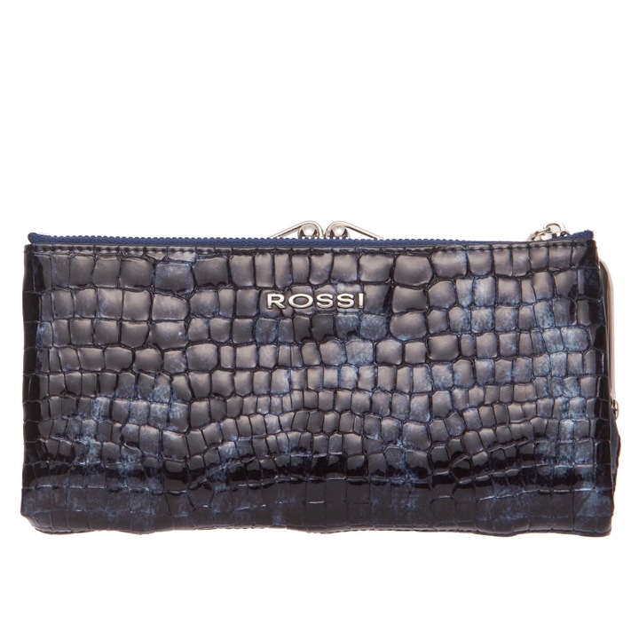 Дамско портмоне Rossi, RSC1127, Крокодилски принт, Черен