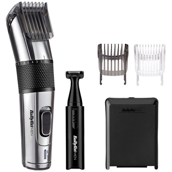 Aparat de tuns parul si aranjat barba BaByliss Carbon Steel Hair Clipper, 2 accesorii E977E Aparat de tuns parul si aranjat barba BaByliss Carbon Steel Hair Clipper, 2 accesorii E977E