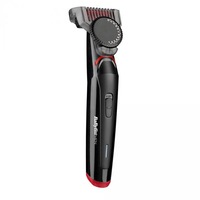 Aparat de tuns barba BaByliss T885E, 24 lungimi de taiere, autonomie 60 min, incarcare 8 ore, functionare fara fir, pieptene de ghidare detasabil, negru/rosu