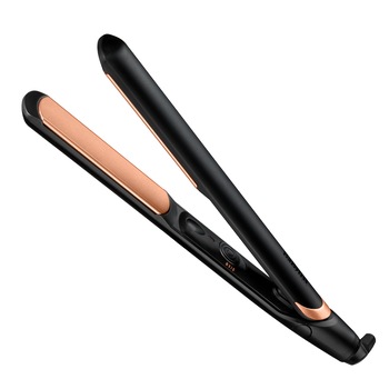 Placa de par BaByliss ST598E Bronze Shimmer, placi XL Nano-Quartz-Ceramice, 235 grade, Ionizare, Negru/Bronz