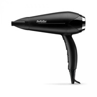 Uscator de par BaByliss D572DE, functie ionica, 3 trepte de temperatura, 2 viteze, corp ceramic, 2200W, difuzor,negru/argintiu
