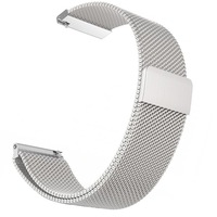 Curea Milanese Loop Slim, compatibila Huawei Watch GT 2 42mm, telescoape QR, Argintiu